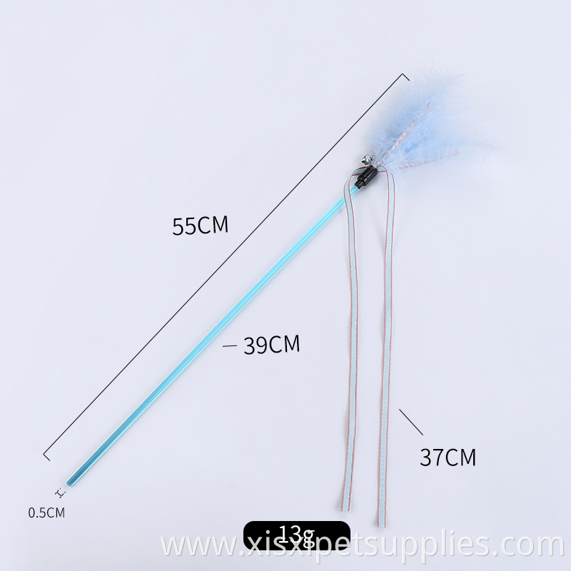 ribbon feather nice color cat stick cat happy toy